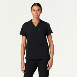 Jaanuu Helia Notched V-Neck Scrub Top Size Small